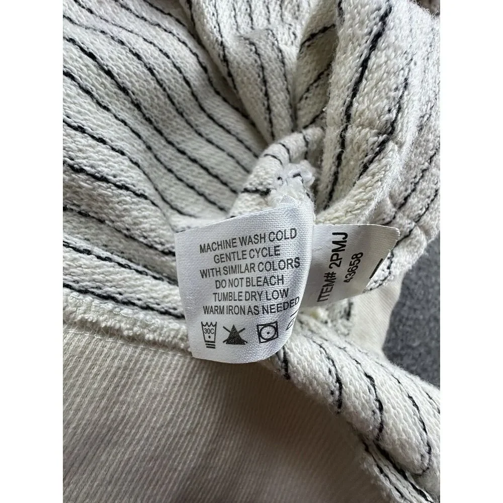 Orvis Sweater Womens‎ Small Ivory Black Striped Cardigan Shawl Collar Button Up